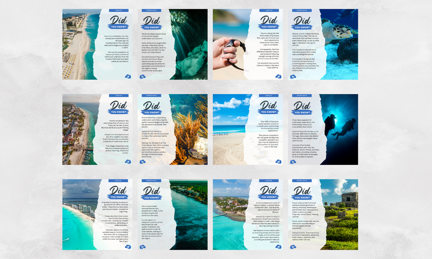 Instagram/FB Templates | Cancun/Riviera Maya | Did You Know | Canva Template