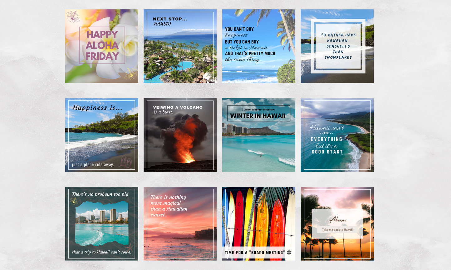 Instagram/FB Templates | Hawaii Bundle | Canva Template