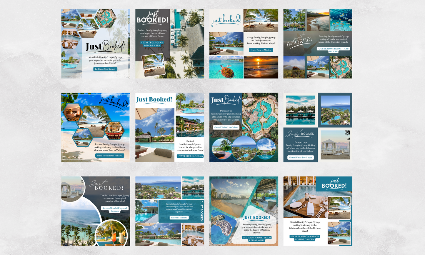 Instagram/FB Templates | Just Booked | Canva Template