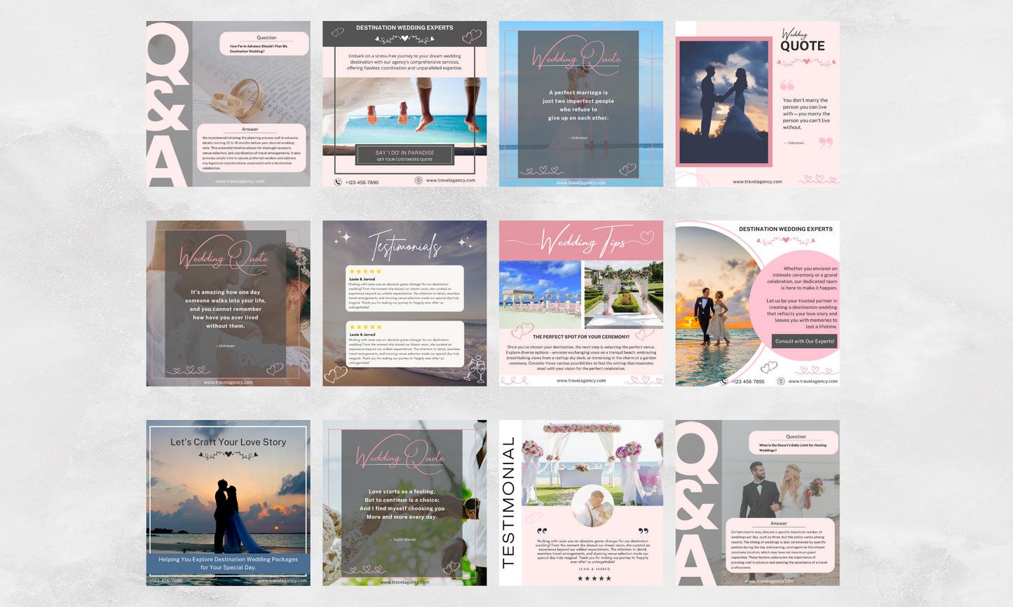 Instagram/FB Templates | Wedding Bundle | Canva Template