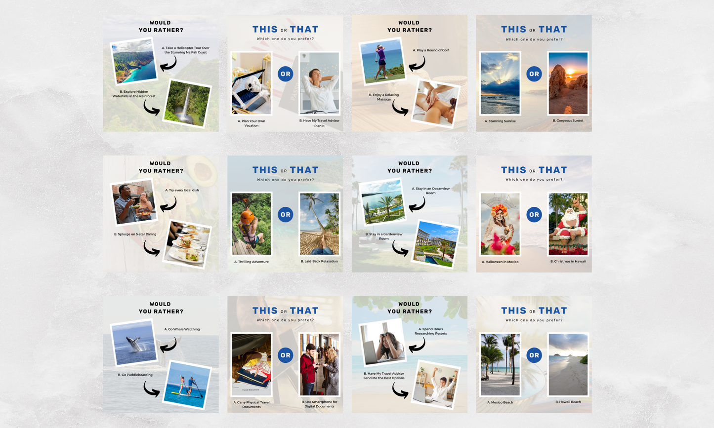 Instagram/FB Templates | Would You Rather & This or That | Canva Template