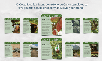 Instagram/FB Templates | Costa Rica - Fun Facts | Canva Template