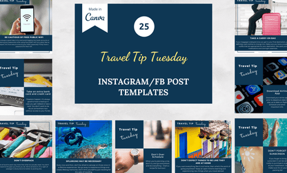 Instagram/FB Templates | Travel Tip Tuesday | Canva Template
