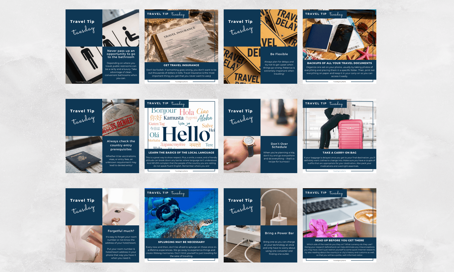 Instagram/FB Templates | Travel Tip Tuesday | Canva Template