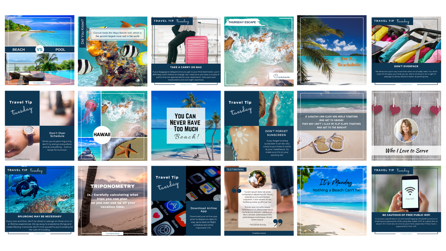 Instagram/FB Templates | Travel Tip Tuesday | Canva Template