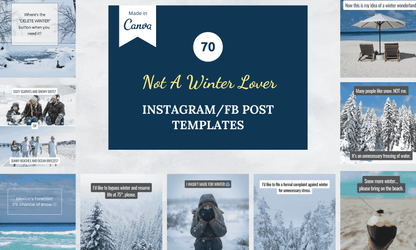 Instagram/FB Templates | Not A Winter Lover | Canva Template