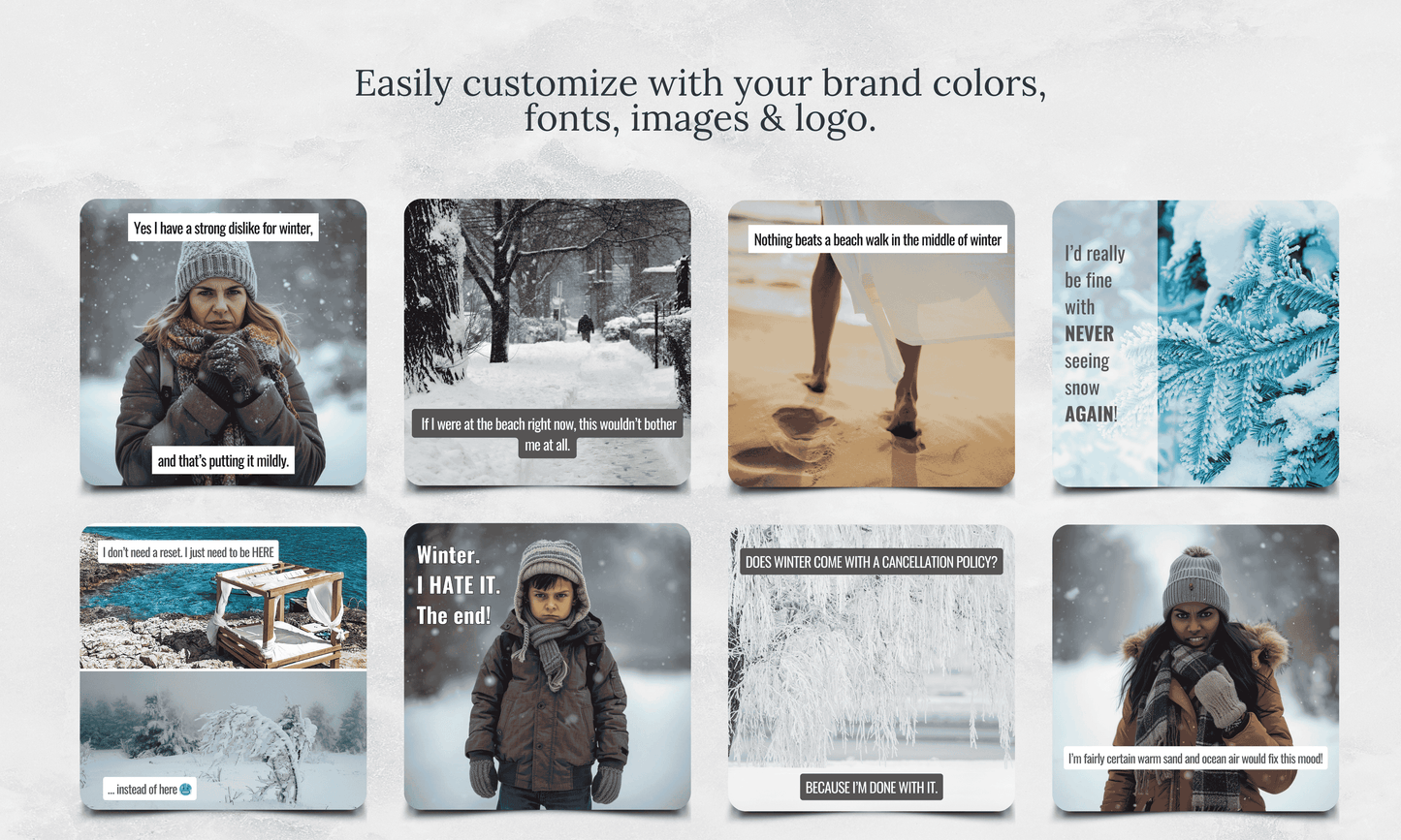 Instagram/FB Templates | Not A Winter Lover | Canva Template