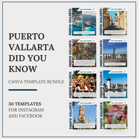Instagram/FB Templates | Puerto Vallarta | Did You Know | Canva Template