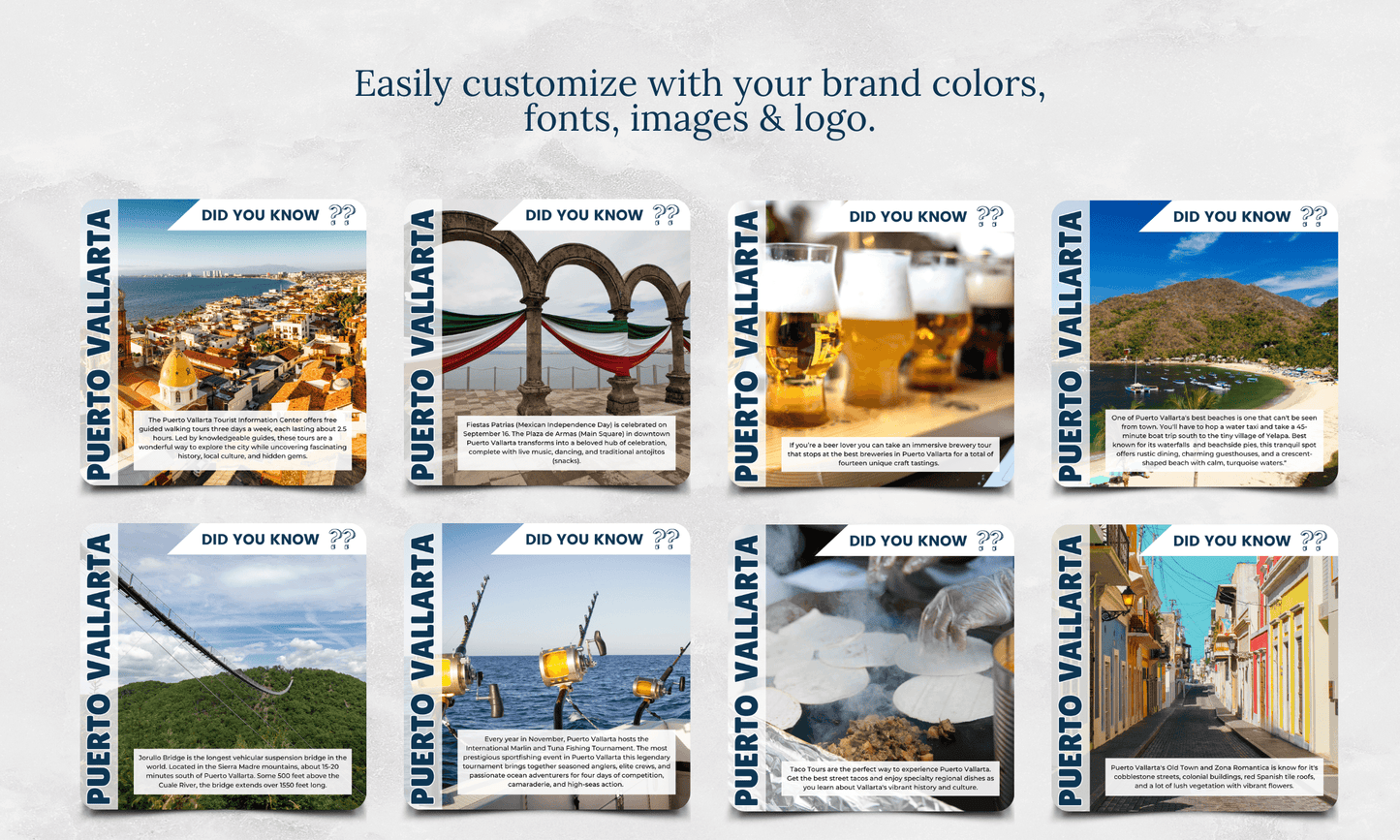 Instagram/FB Templates | Puerto Vallarta | Did You Know | Canva Template