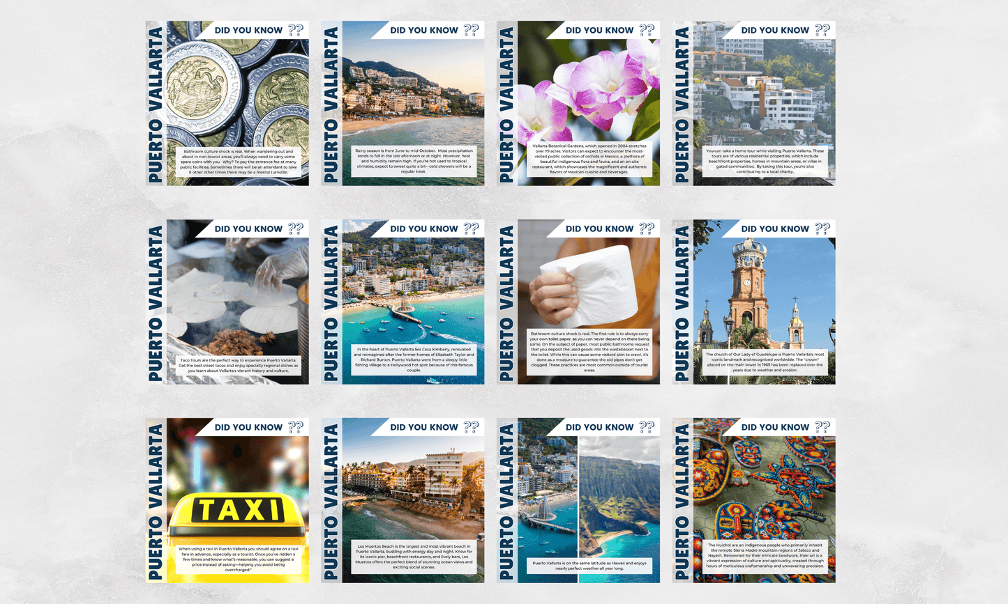 Instagram/FB Templates | Puerto Vallarta | Did You Know | Canva Template