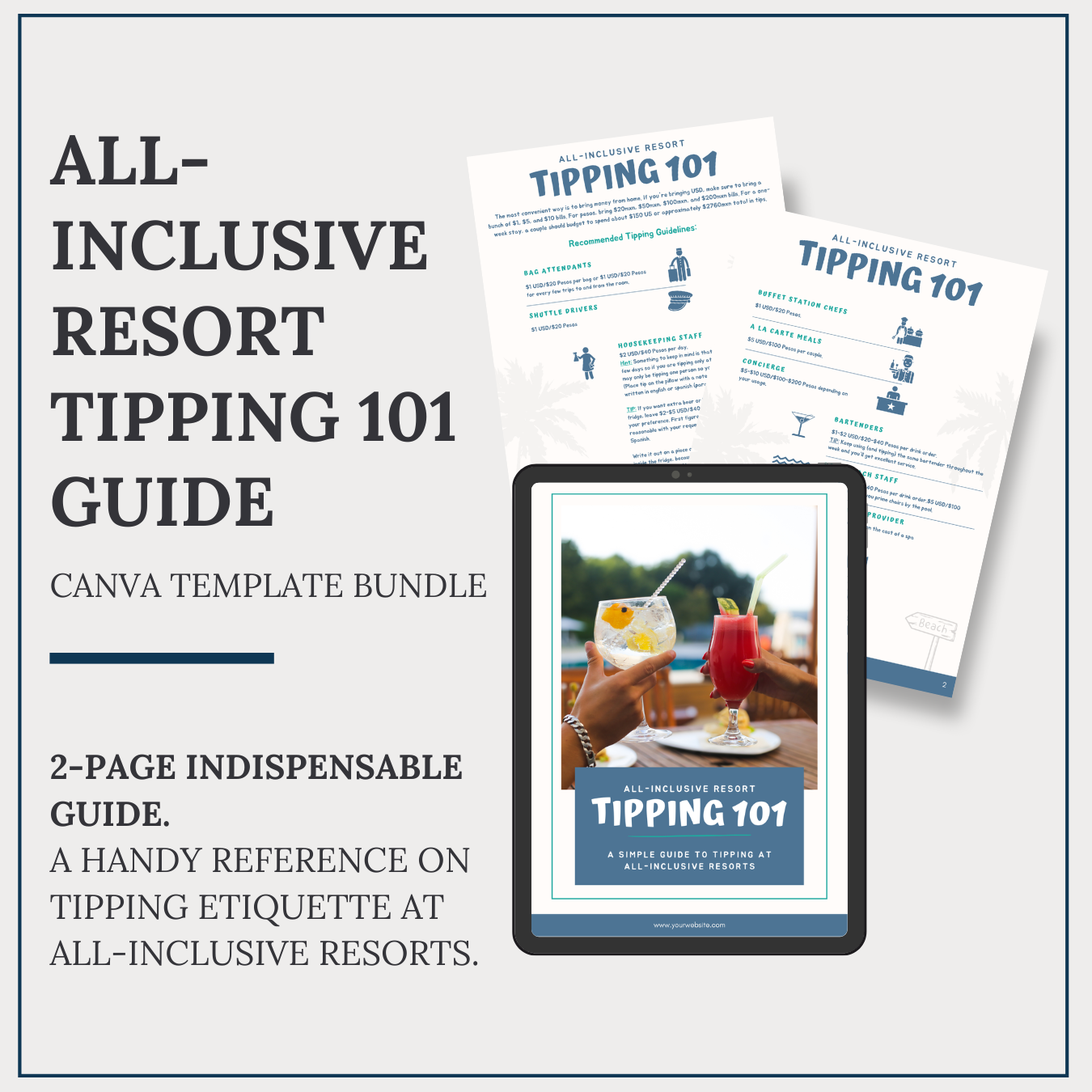 All-Inclusive Resort Tipping 101 Guide | Canva Template