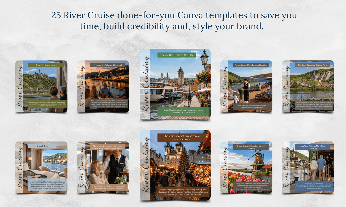 Instagram/FB Templates | River Cruising | Canva Template