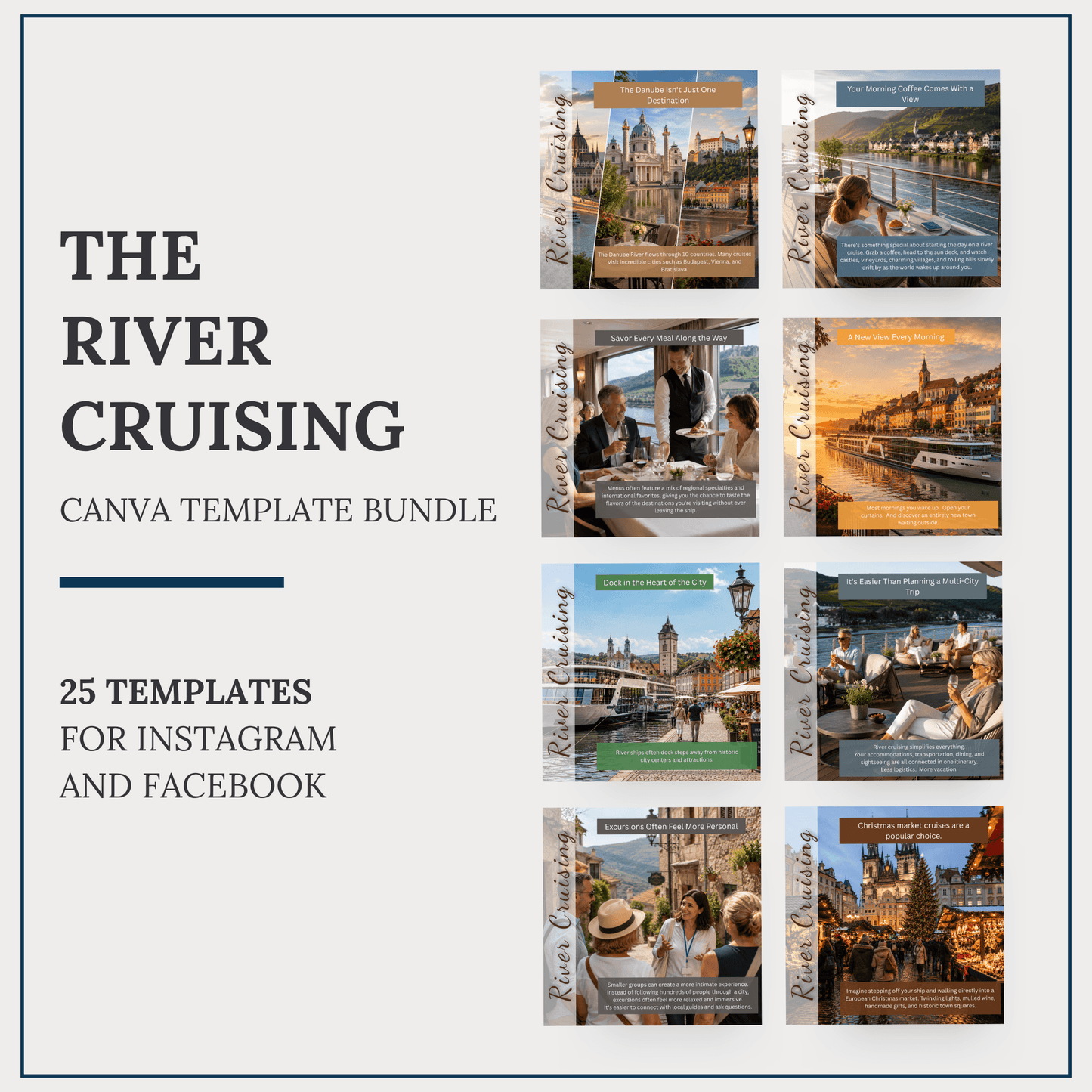 Instagram/FB Templates | River Cruising | Canva Template