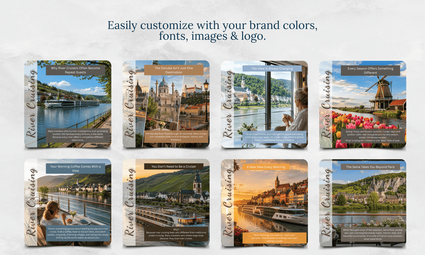Instagram/FB Templates | River Cruising | Canva Template