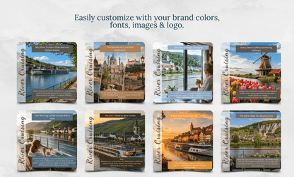 Instagram/FB Templates | River Cruising | Canva Template
