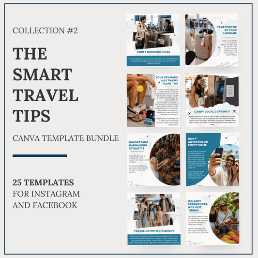 Instagram/FB Templates | Smart Travel Tips | Collection #2 |Canva Template