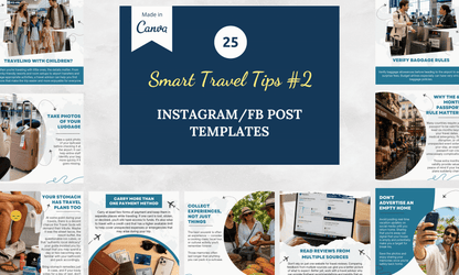 Instagram/FB Templates | Smart Travel Tips | Collection #2 |Canva Template
