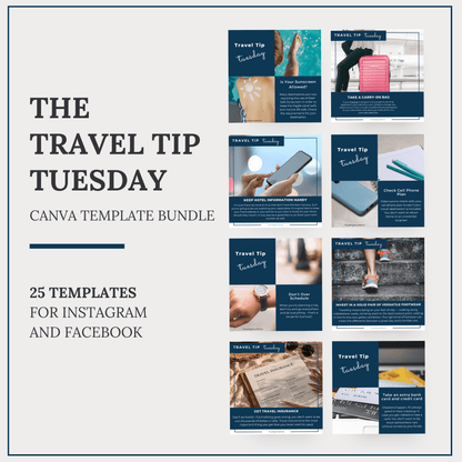 Instagram/FB Templates | Travel Tip Tuesday | Canva Template