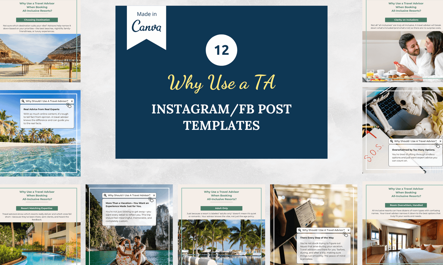Why Use a TA | Instagram/FB Templates + Carousel | Canva Template Bundle