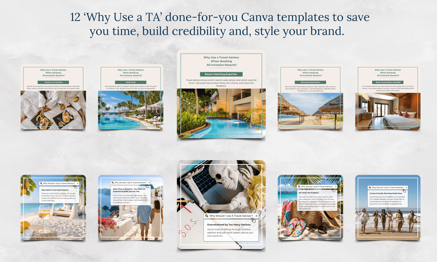 Why Use a TA | Instagram/FB Templates + Carousel | Canva Template Bundle