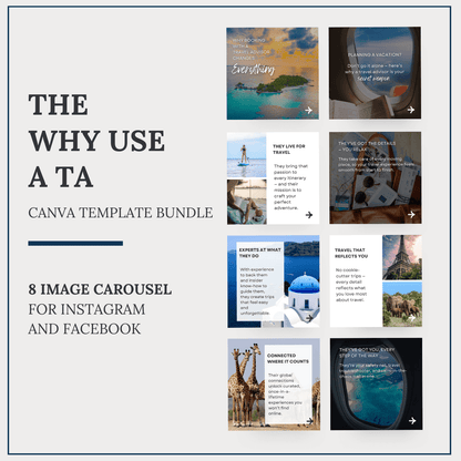 Why Use a TA | Instagram/FB Templates + Carousel | Canva Template Bundle