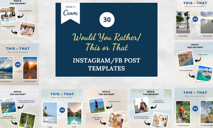 Instagram/FB Templates | Would You Rather & This or That | Canva Template