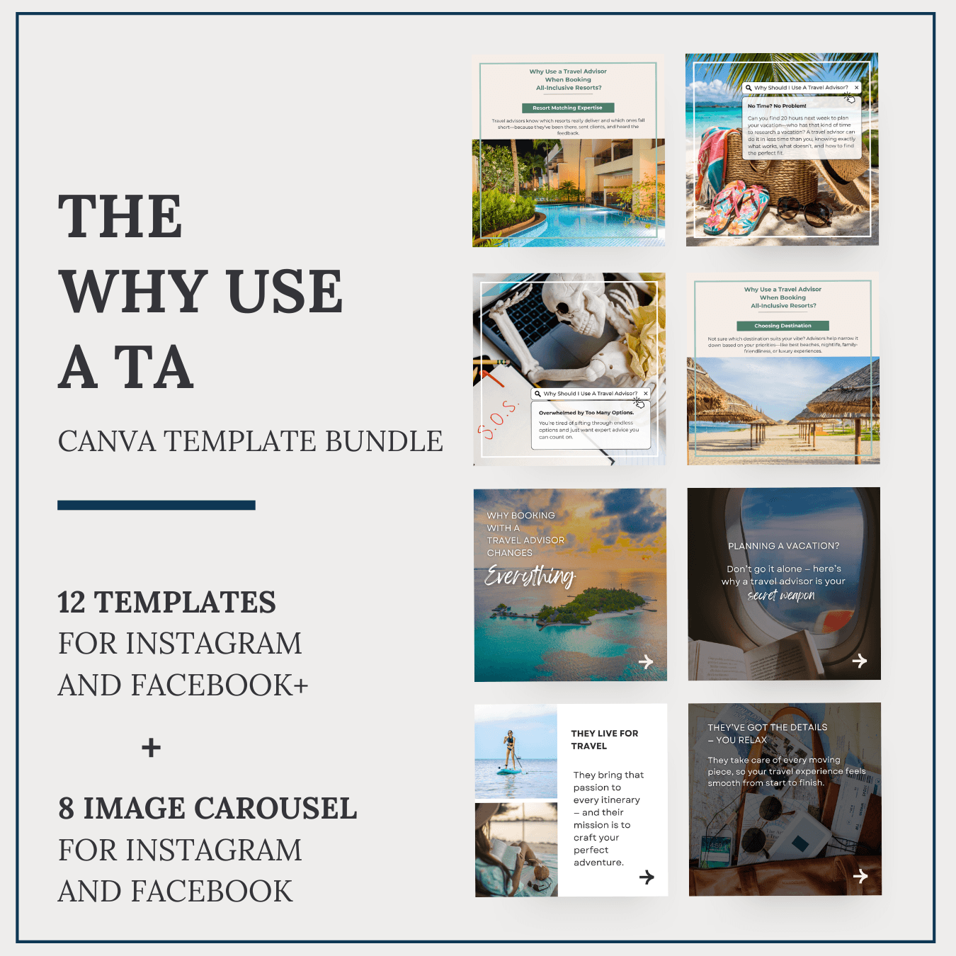 Why Use a TA | Instagram/FB Templates + Carousel | Canva Template Bundle