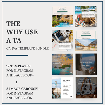 Why Use a TA | Instagram/FB Templates + Carousel | Canva Template Bundle